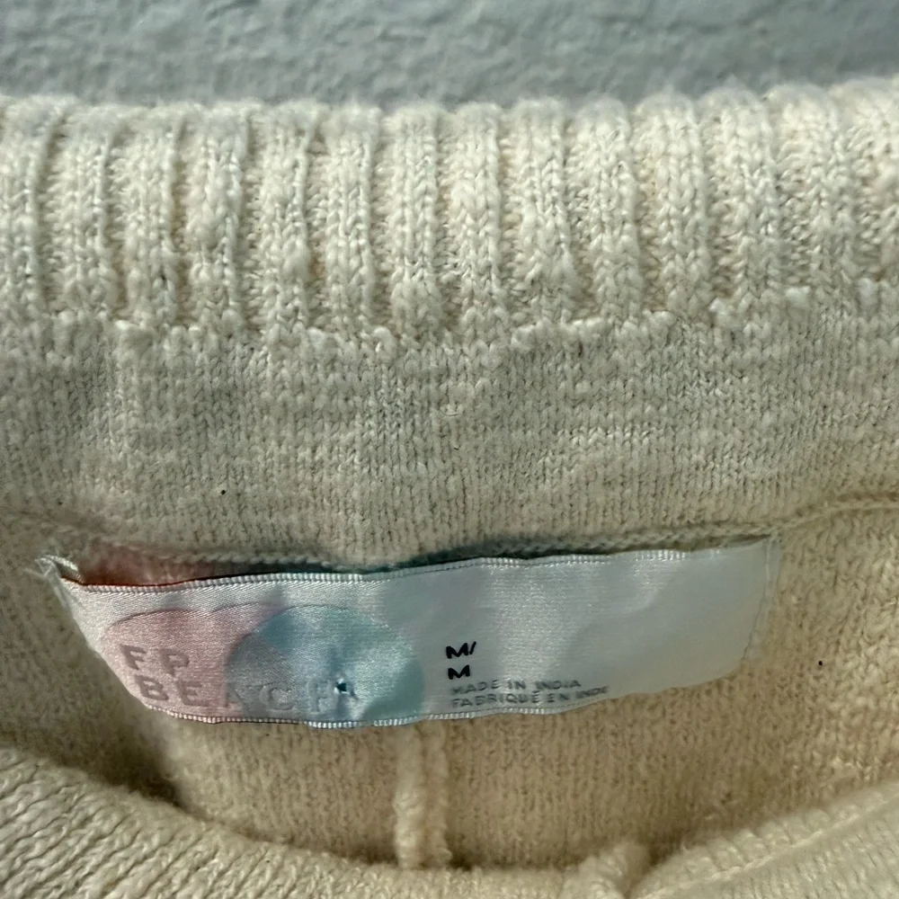 NWOT FP Beach Cream Knit foldable pants size M